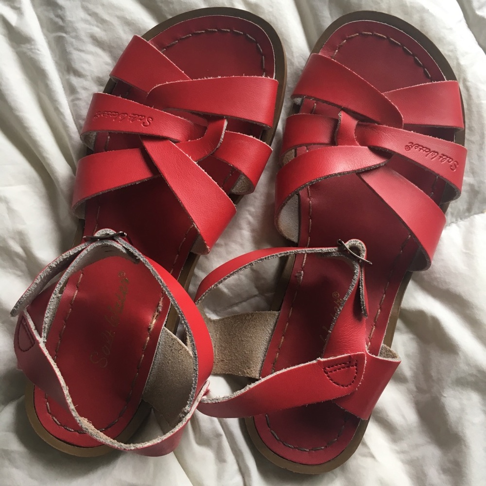 Saltwater Sandal Red Leather